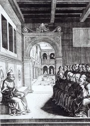 St. Benedict Preaching in the Monastery